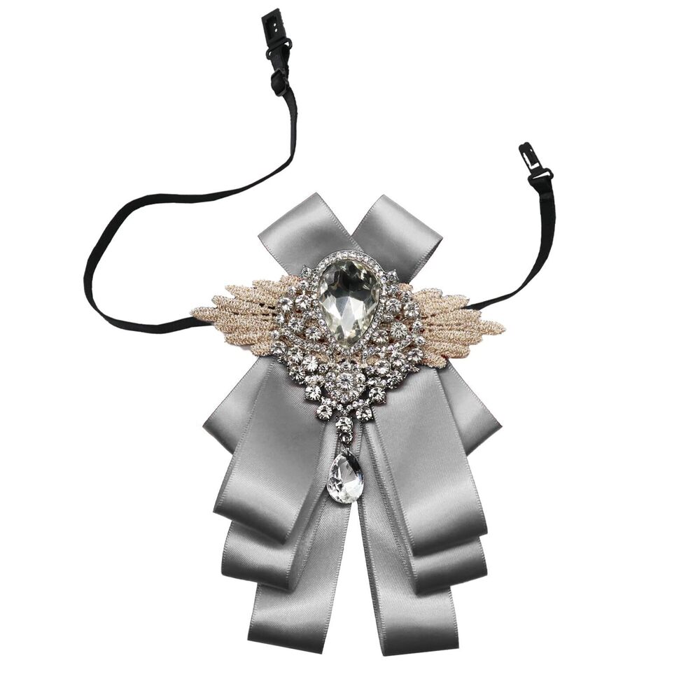 6718 Sparkle Bow Ties and Big Rhinestone Bow Tie Satin Ribbon Bowtie